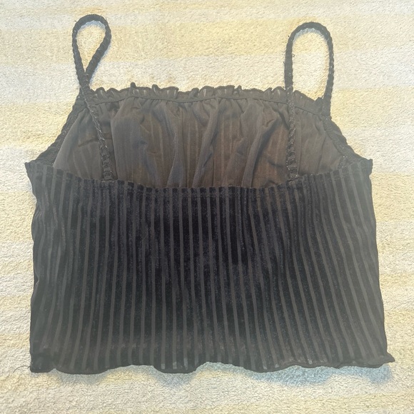 SHEIN Ladies Size S Black Velvet Cami Top Ribbed - Picture 2 of 3